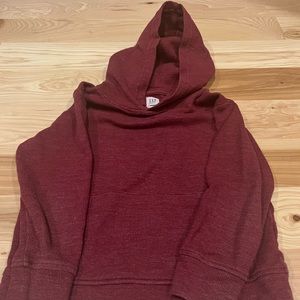 Boys Gap size S long sleeve maroon hooded waffle shirt.